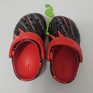 Crocs Kids' Black and Red Clogs